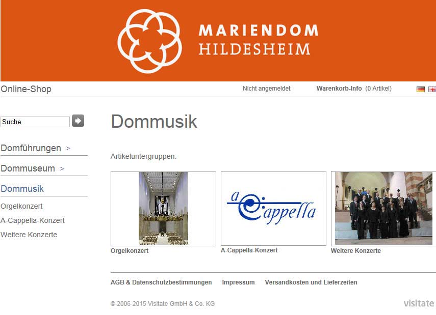Screenshot des Ticketshops der Dommusik.